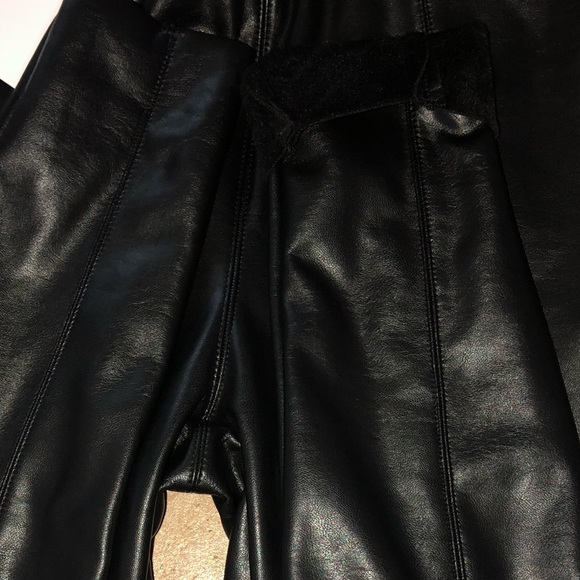 Fleece Lined Leather Leggings - Picture 5 of 8